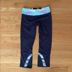 Dark Purple Lulu Cropped Mesh Leggings